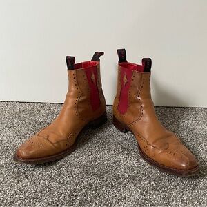 Jeffrey West Tan Chelsea Western Boots Size 9.5